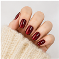 Cherry Red Cat Eye short square press-on nails