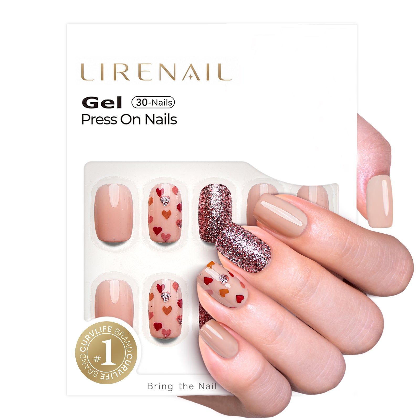 Chestnut Plaid short squoval press-on nails product view