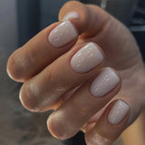 Chic Mickey Gray short squoval nail detail