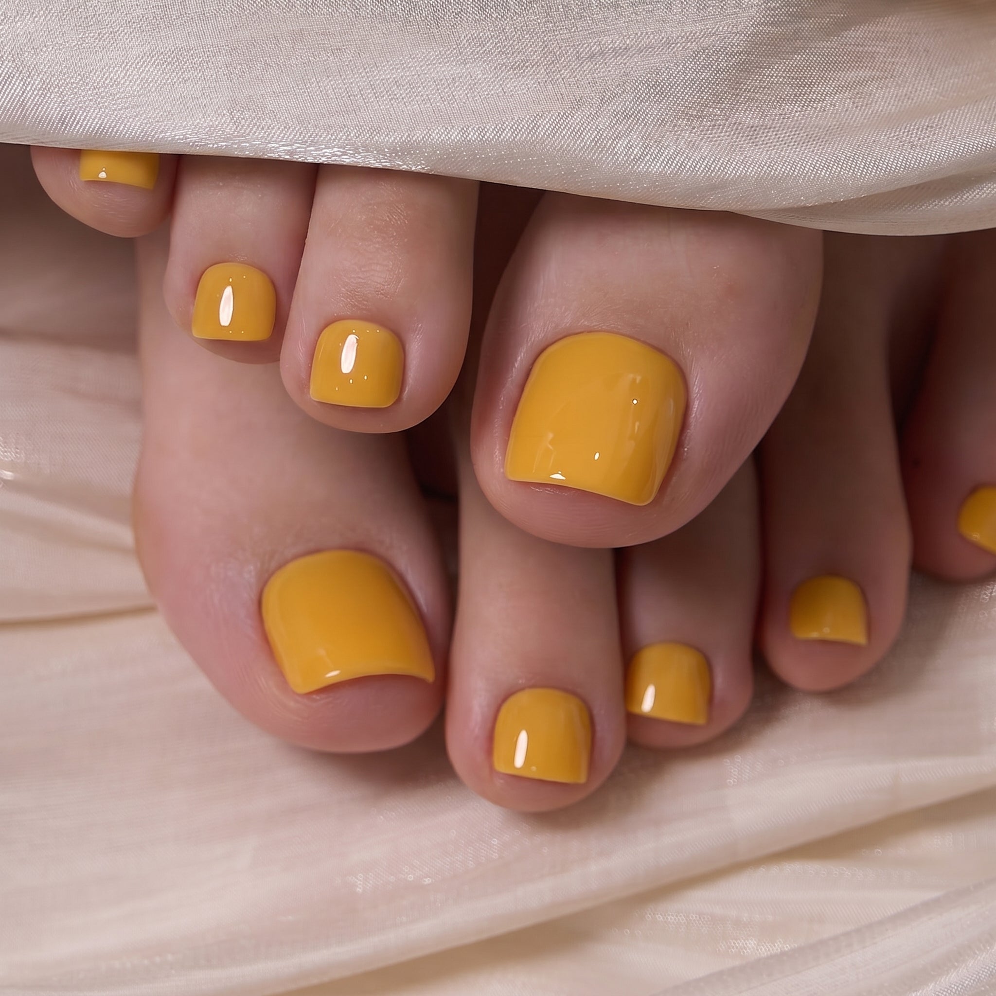 Citrus Glow - Squoval Toenails squoval press-on nails