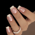Classic French medium squoval press-on nails
