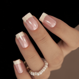 Classic French medium squoval press-on nails