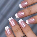 Classic French medium squoval press-on nails from the side