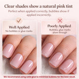 Classic Nude short squoval press-on nail set with accessories