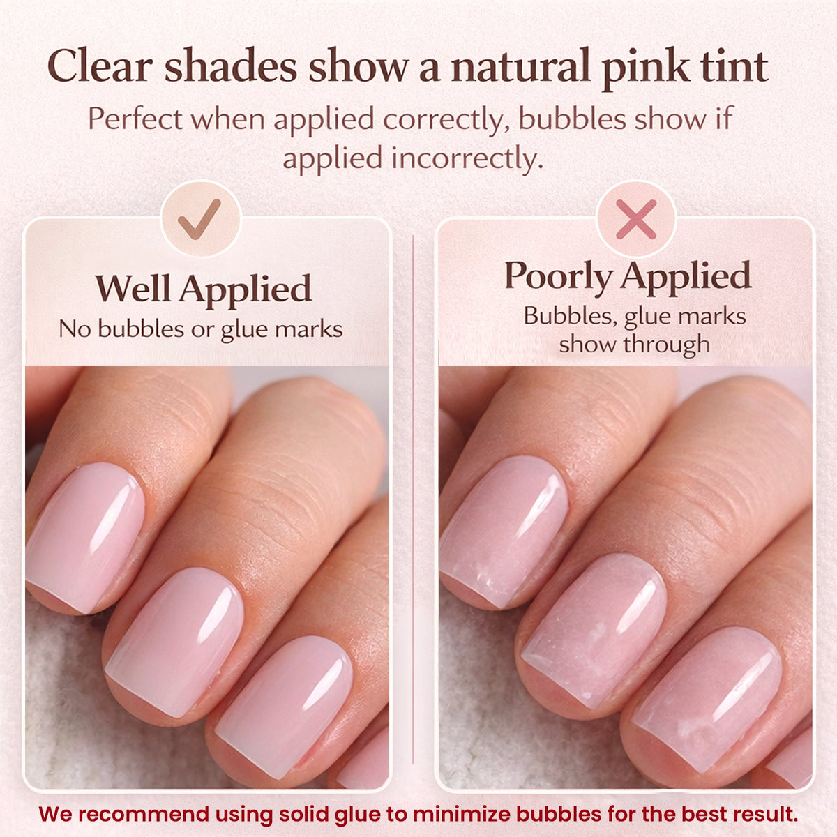 Classic Nude short squoval press-on nail set with accessories