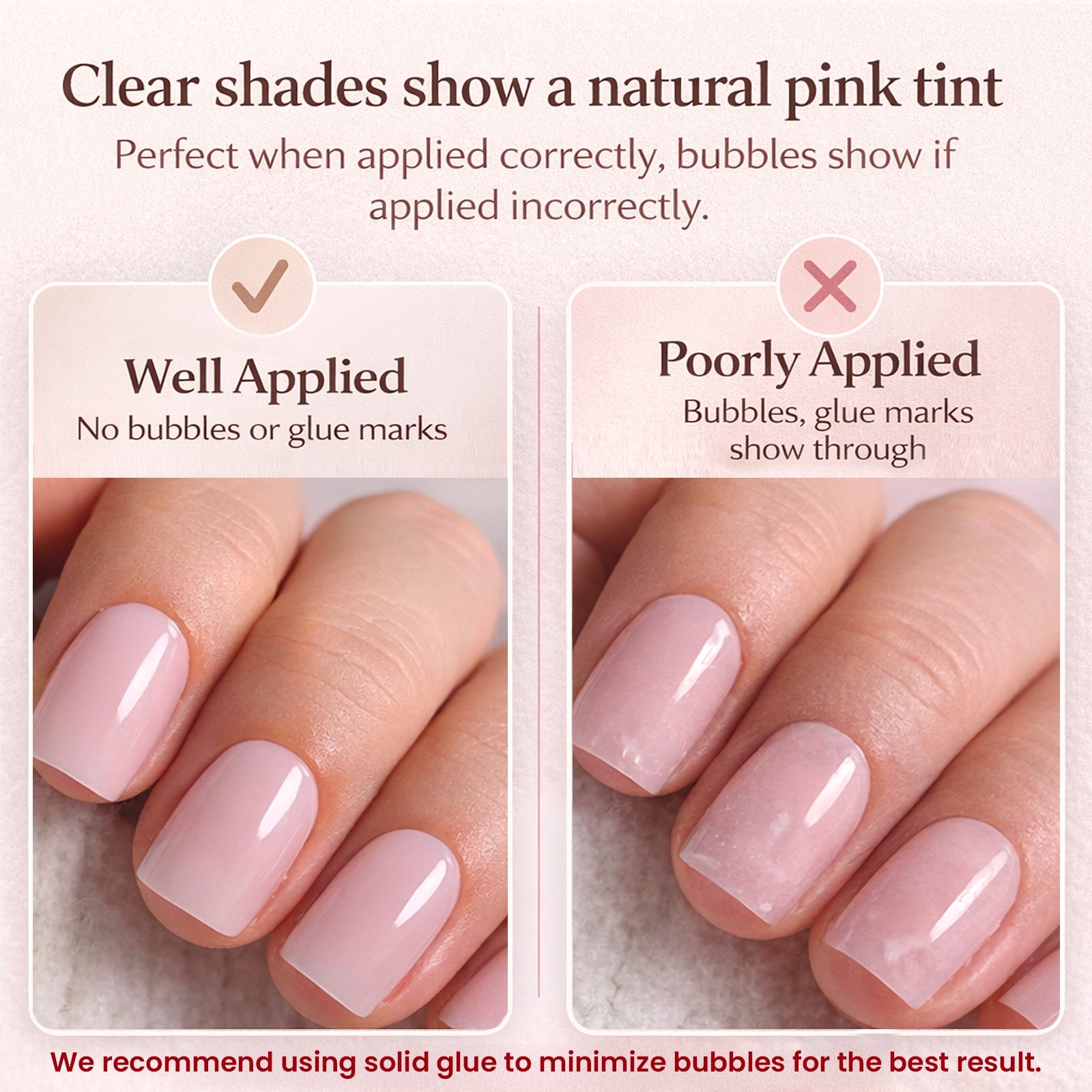 Classic Nude short squoval press-on nail set with accessories