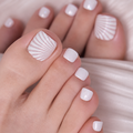 Coastal Pearl - Squoval Toenails squoval press-on nails