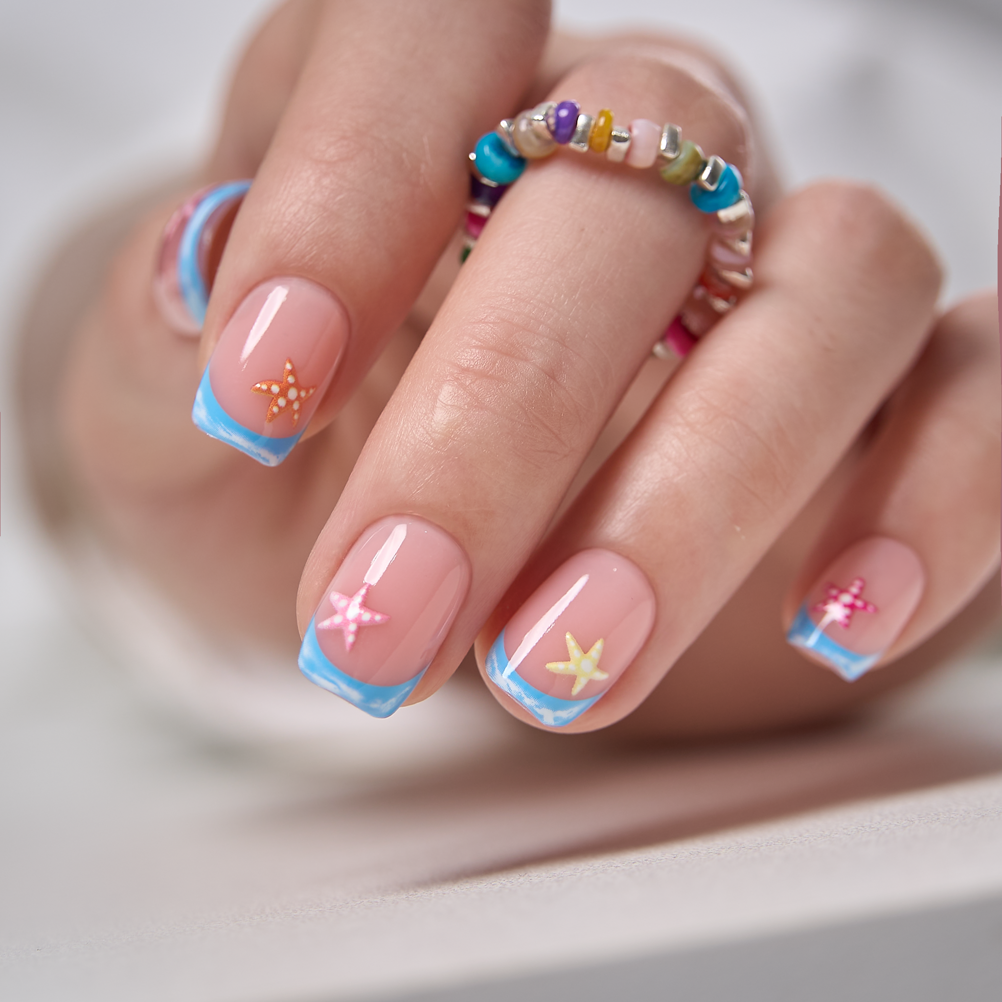 Coastal Star S Squoval short squoval press-on nails