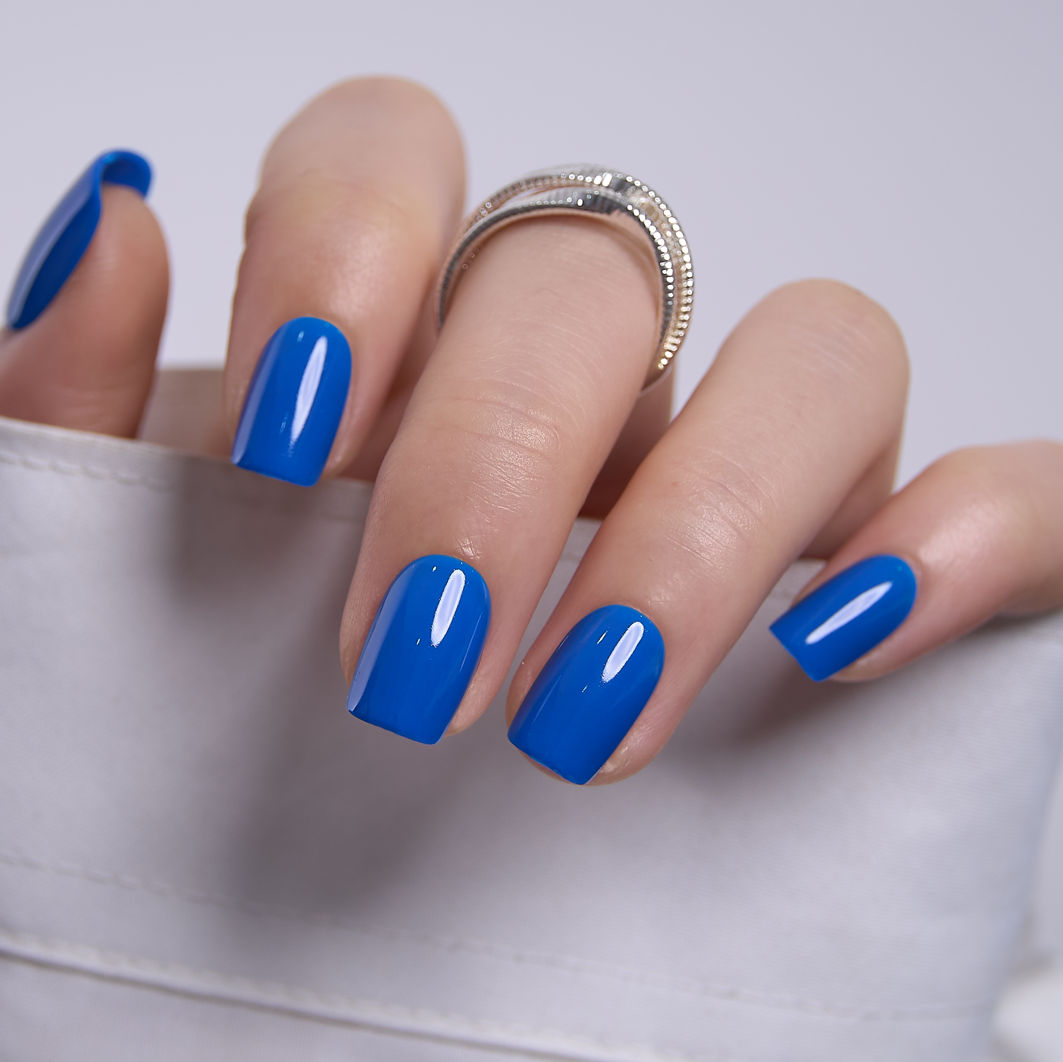Cobalt Rush S Squoval squoval press-on nails