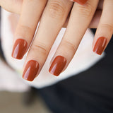 Cocoa Brick short squoval press-on nails