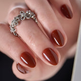 Cocoa Glow RS Almond almond press-on nails