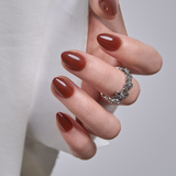 Cocoa Glow RS Almond almond press-on nails