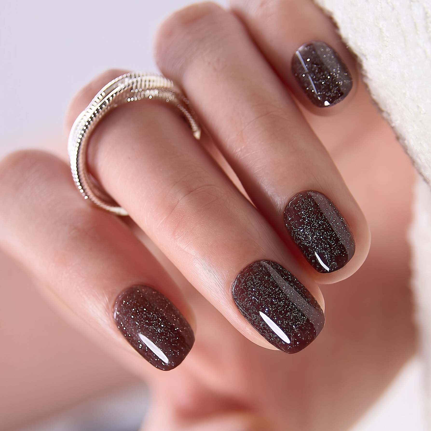 Cocoa Stardust RS Squoval squoval press-on nails