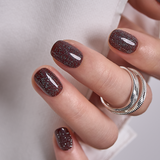 Cocoa Stardust RS Squoval squoval press-on nails