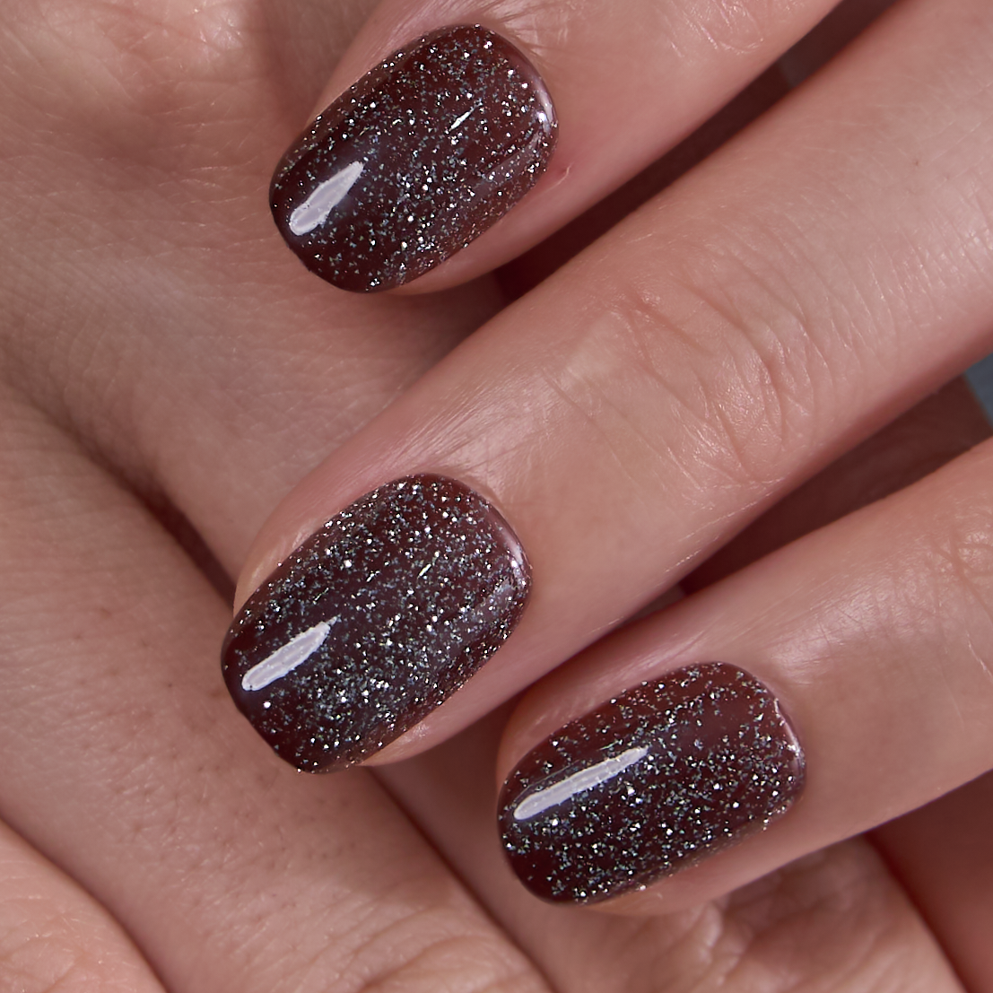 Cocoa Stardust RS Squoval squoval press-on nails