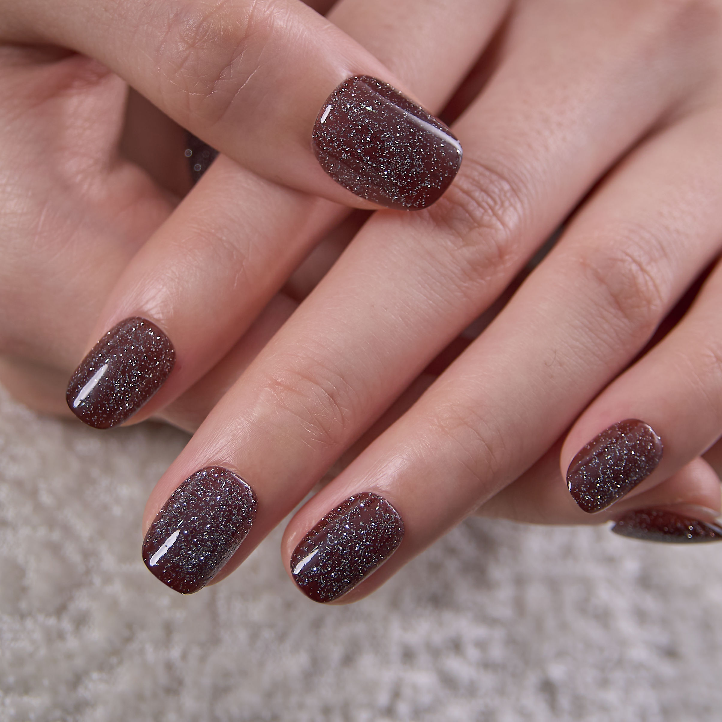 Cocoa Stardust RS Squoval squoval press-on nails