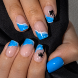 Coconut Palm short squoval nail detail