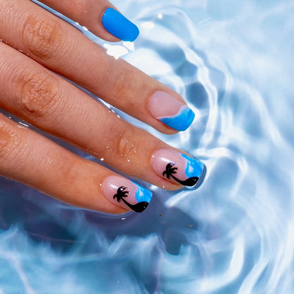 Coconut Palm short squoval press-on nails product view