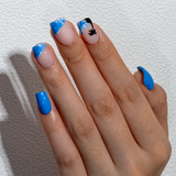 Coconut Palm short squoval press-on nails from the side