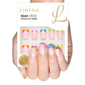 Colorful French short squoval soft gel press-on nails
