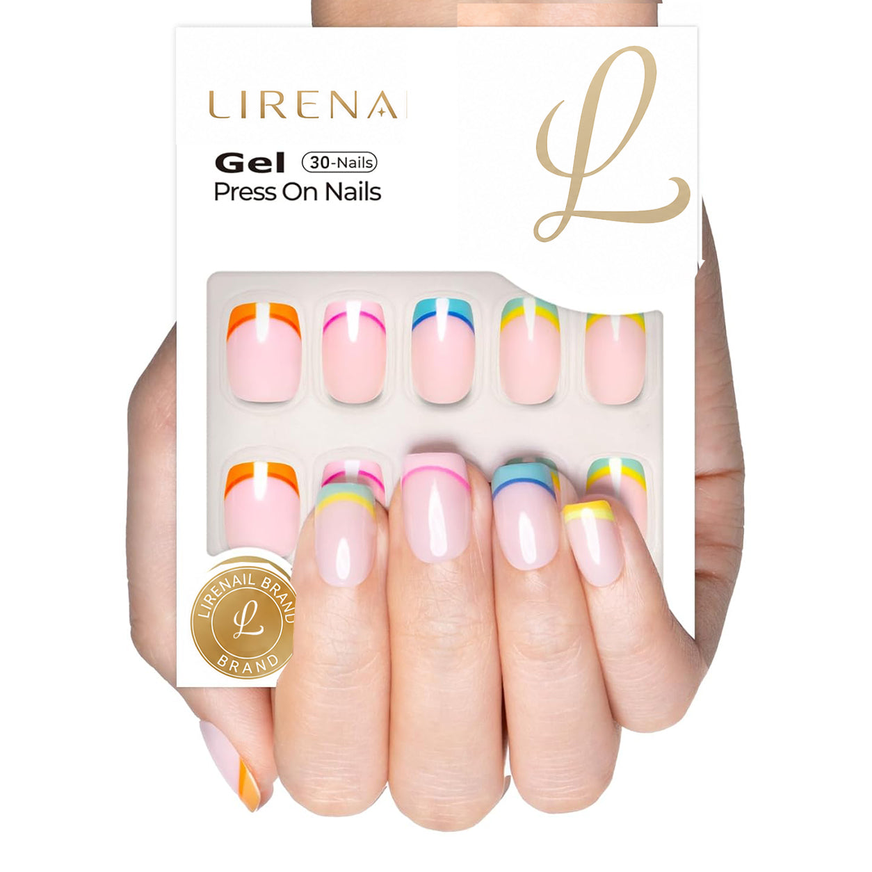Colorful French – S Squoval (Soft Gel)