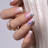 Coral Charm S Square square press-on nails