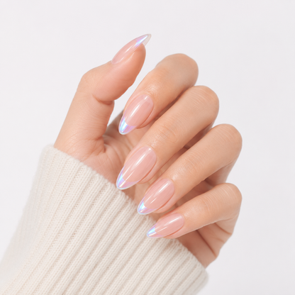 Cosmic Aurora French nail detail