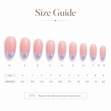 Cosmic Aurora French press-on nail size guide