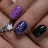 Cosmic Dusk S Squoval squoval press-on nails