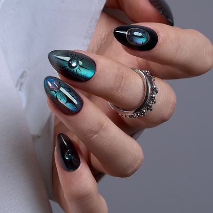 Designer s Pick | Cosmic Spell S Almond almond press-on nails