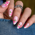 Cream Bloom S Almond almond press-on nails