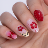 Designer s Pick | Crimson Blossom S Almond almond press-on nails