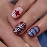 Crimson Swirl Rs squoval nail detail