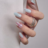 Crystal Breeze S Almond short almond press-on nails