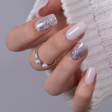 Crystal Glow M Squoval squoval press-on nails