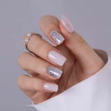 Crystal Glow M Squoval squoval press-on nails
