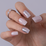Crystal Glow M Squoval squoval press-on nails