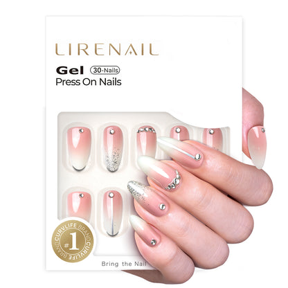 Crystal Veil long stiletto press-on nails product view