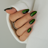 Dark Forest short almond press-on nail set with accessories