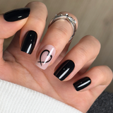 Dark Kiss medium squoval nail detail