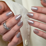 Dazzling Galaxy short squoval nail detail