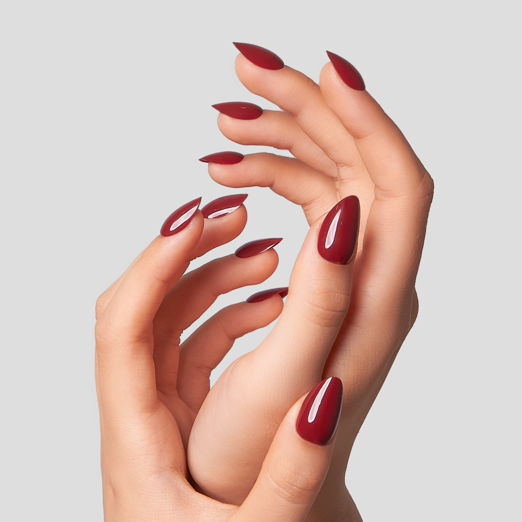 Deep Rouge M Almond almond press-on nails