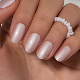 Delicate Glow short oval nail detail
