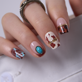 Desert Jewel S Squoval squoval press-on nails