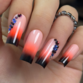 Designer S Pick Crimson Diamond long square press-on nails