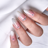 Designer S Pick Crystal Veil L stiletto nail detail