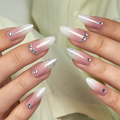 Designer S Pick Crystal Veil L stiletto press-on nails