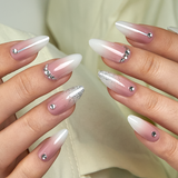 Designer S Pick Crystal Veil L stiletto press-on nails