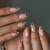 Designer S Pick Diamond Nude short almond press-on nails