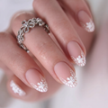 Designer s Pick | Floral Tip S Almond short almond press-on nails